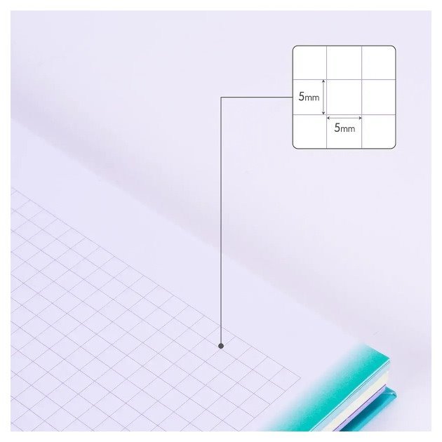 Caderno quadriculado Milan Sunset - Espiral / A4 / 90 folhas / Turquesa e Violeta