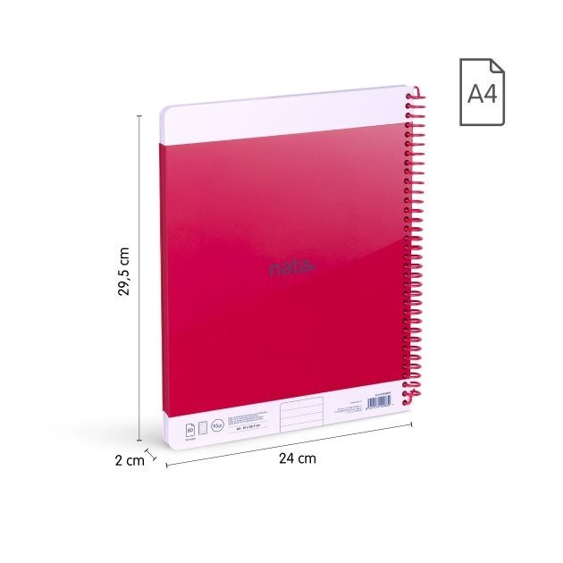 Pack de 3 Cadernos pautados Milan Nata 624 - Espiral / A4 / 80 folhas