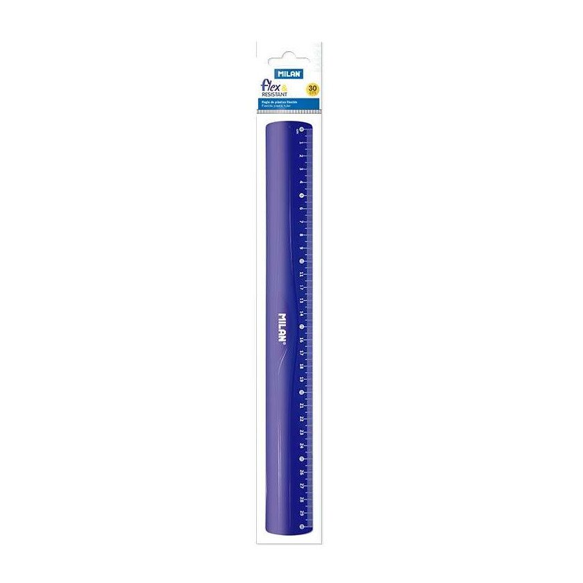 Régua Flexível e Resistente Milan - 30cm / Azul