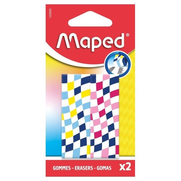 Pack 2 Borrachas Maped - Desenhos quadriculas