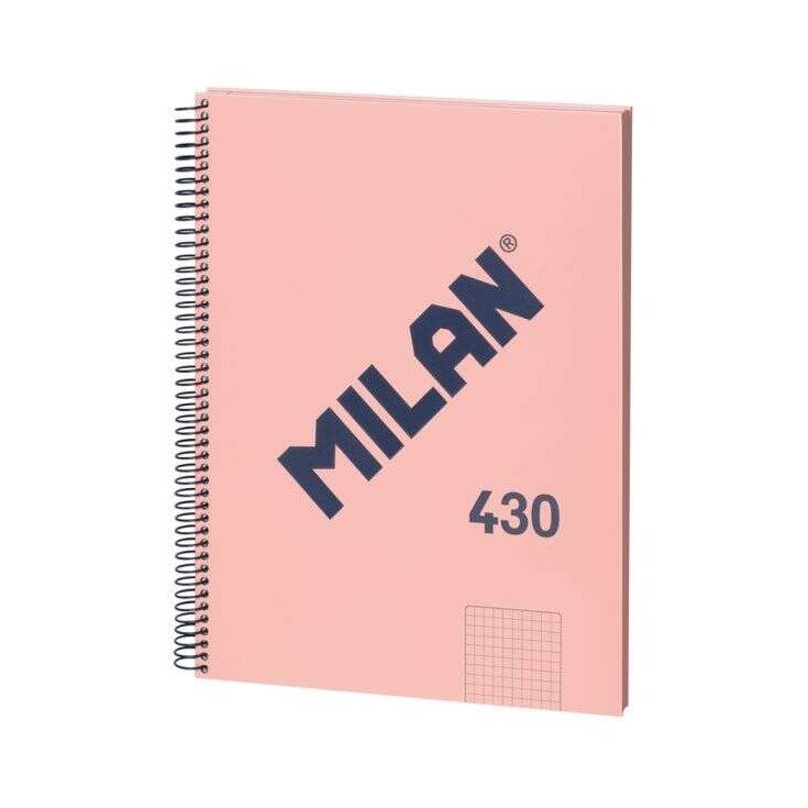 Caderno quadriculado espiral Milan Serie 1918 - A4 / 80 folhas / rosa