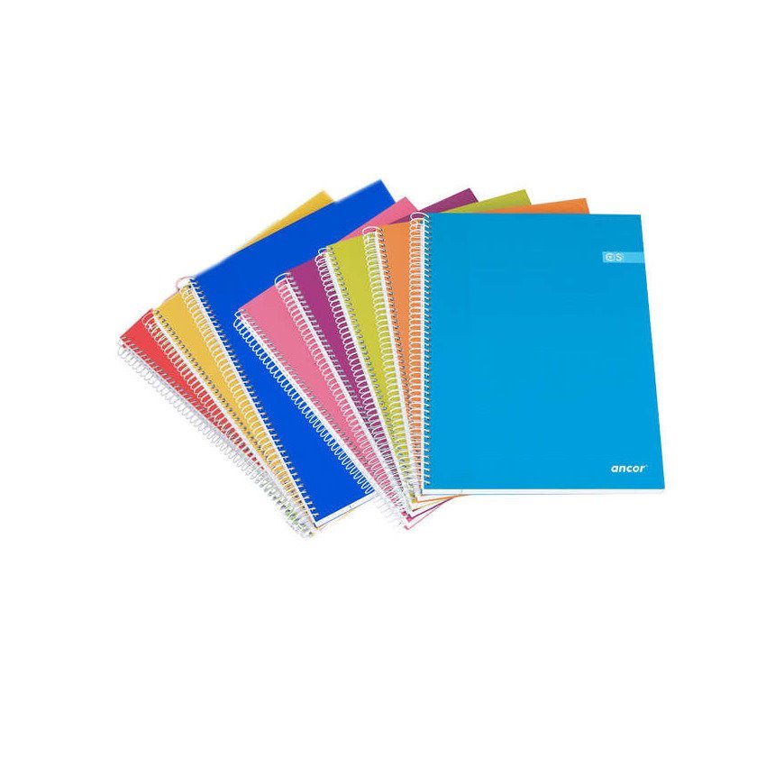 Caderno pautado Ancor Classic Stripes - Formato Fólio / espiral / 80 folhas / cores sortidos