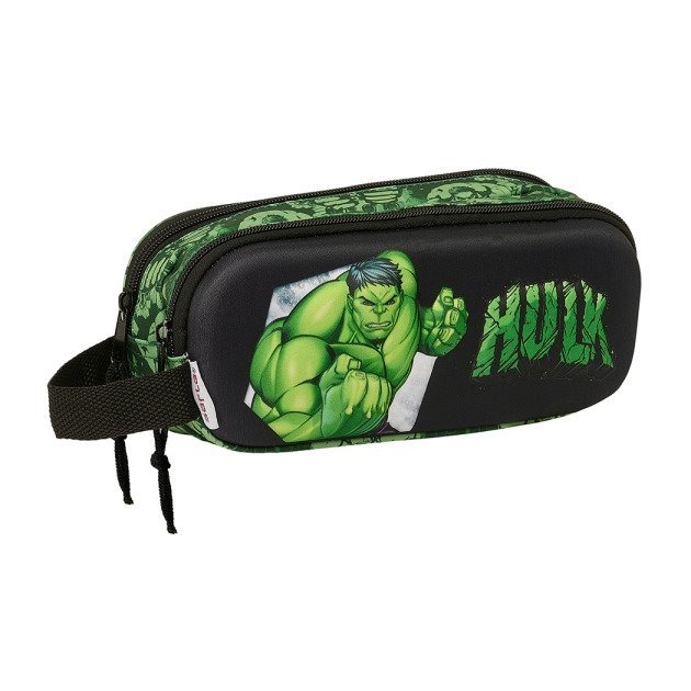 Estojo Safta Hulk 3D - 2 Compartimentos - Asa de Mão