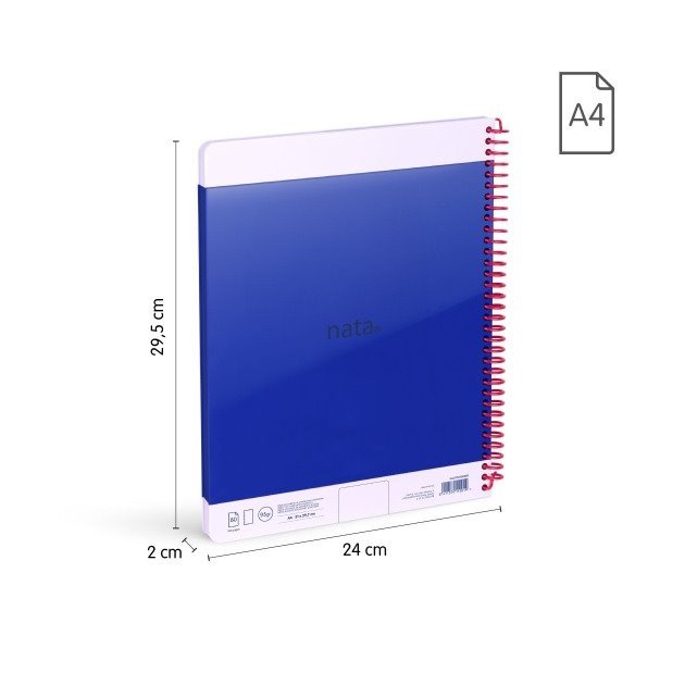 Pack de 3 Cadernos lisos Milan Nata 624 - Espiral / A4 / 80 folhas