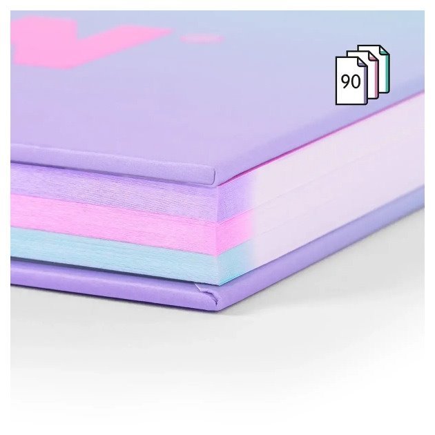 Caderno pautado Milan Sunset - Espiral / A4 / 90 folhas / Violeta e Turquesa