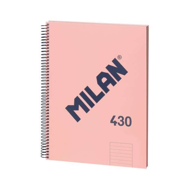 Caderno pautado espiral Milan Serie 1918 - A4 / 80 folhas / rosa