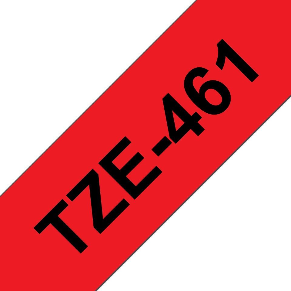 Fita laminada compatível Brother tze461 - texto preto / fundo vermelho - 36mm x 8m
