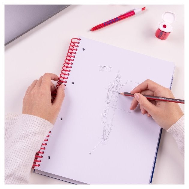 Caderno liso Milan Nata 624 - Espiral / A4 / 80 folhas / Azul