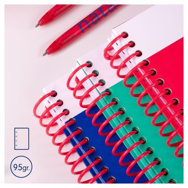 Caderno liso Milan Nata 624 - Espiral / A4 / 80 folhas / Azul
