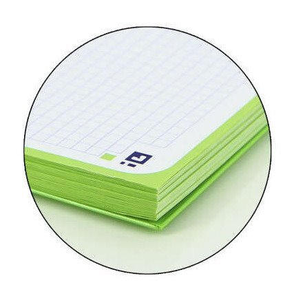 Caderno quadriculado Oxford Europeanbook 1 - Espiral / A4+ / 80 folhas / Verde maçã
