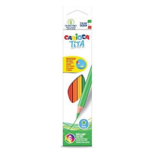 Pack 6 lápis de cor carioca tita - cores sortidas