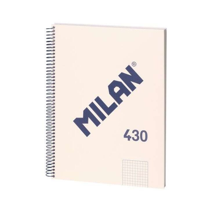 Caderno quadriculado espiral Milan Serie 1918 - A4 / 80 folhas / bege