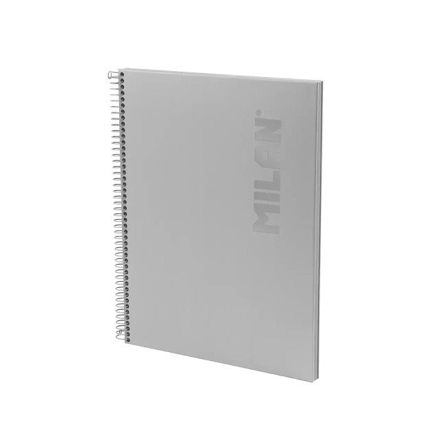 Caderno pautado Milan Shadow - Espiral / A4 / 80 folhas / Cinza