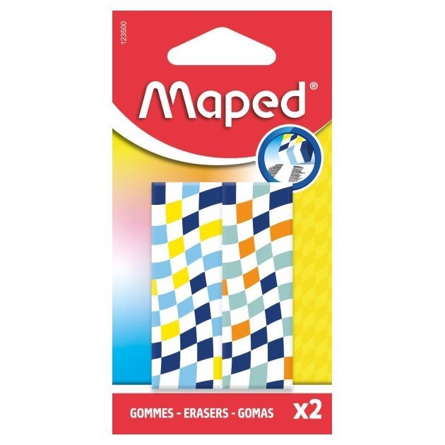 Pack 2 Borrachas Maped - Desenhos quadriculas
