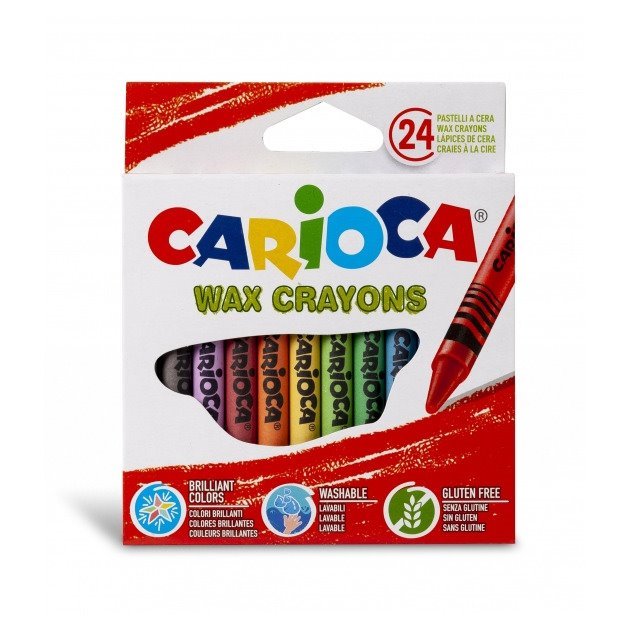 Pack 24 Lápis de cera Pastel Carioca - Corpo de 8mm