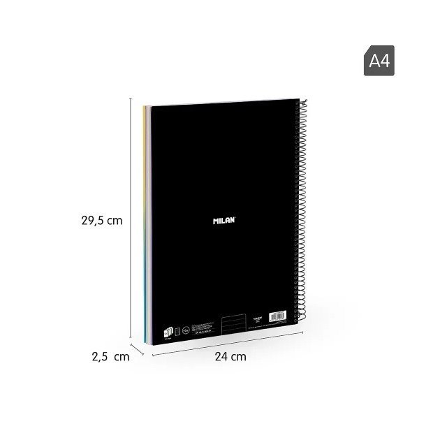 Caderno pautado Milan Sunset - Espiral / A4 / 120 folhas / multicolor