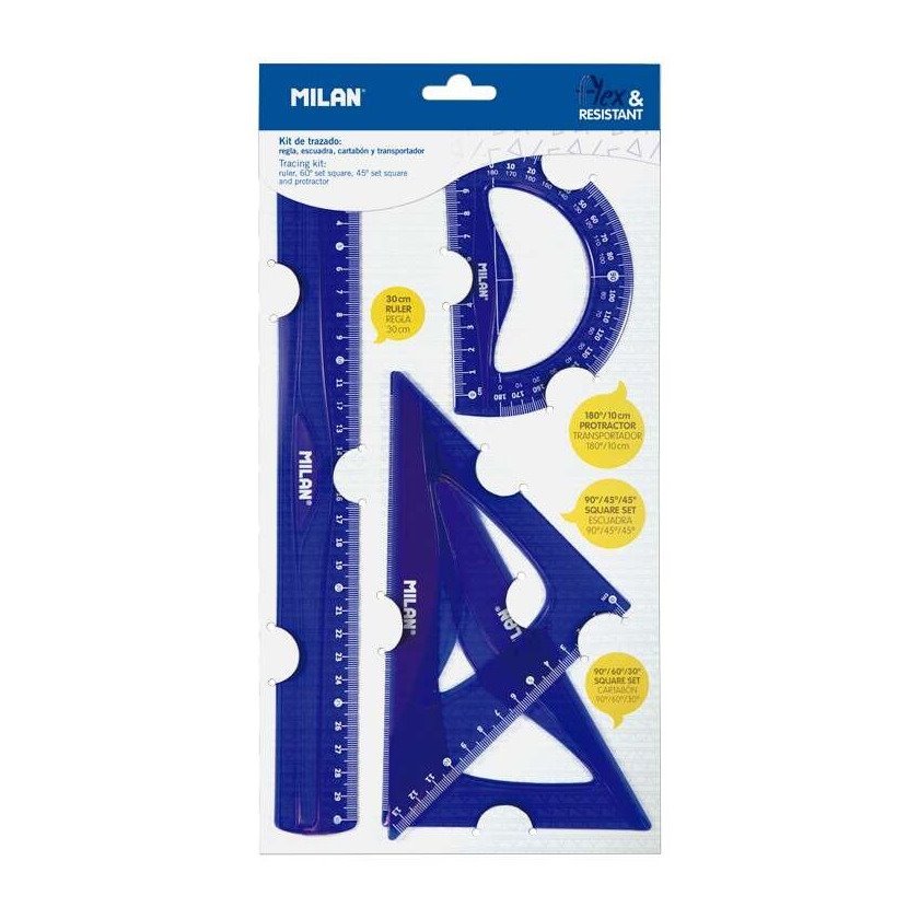 Conjunto Geometria Flexível Milan - 4 Peças / Azul