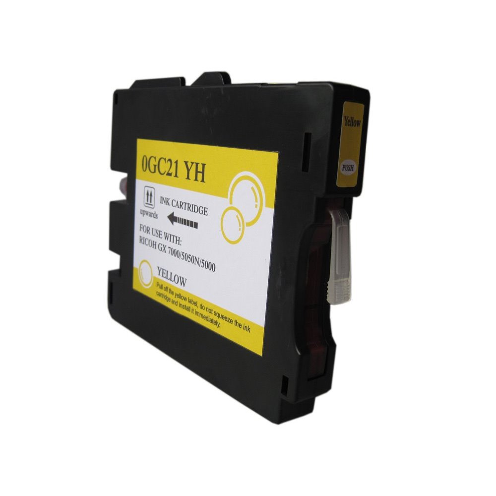 Tinteiro compatível ricoh gc21 amarelo tinta de sublimação (405535 / 405539)