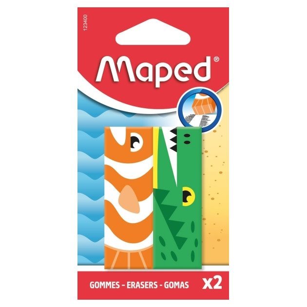 Pack 2 Borrachas Maped - Desenhos de Animais
