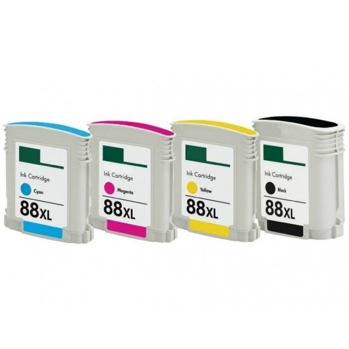 Pack 4 tinteiros compatíveis Hp 88xl