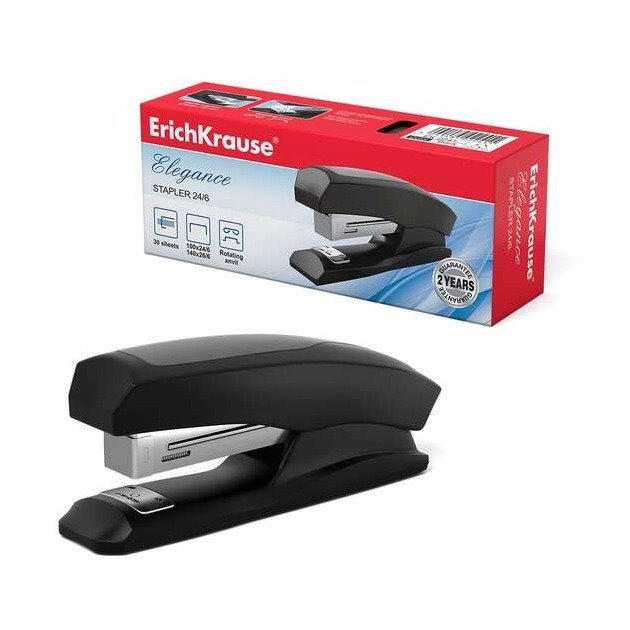 Agrafador Erichkrause Elegance Half-Strip - 30 folhas - preto
