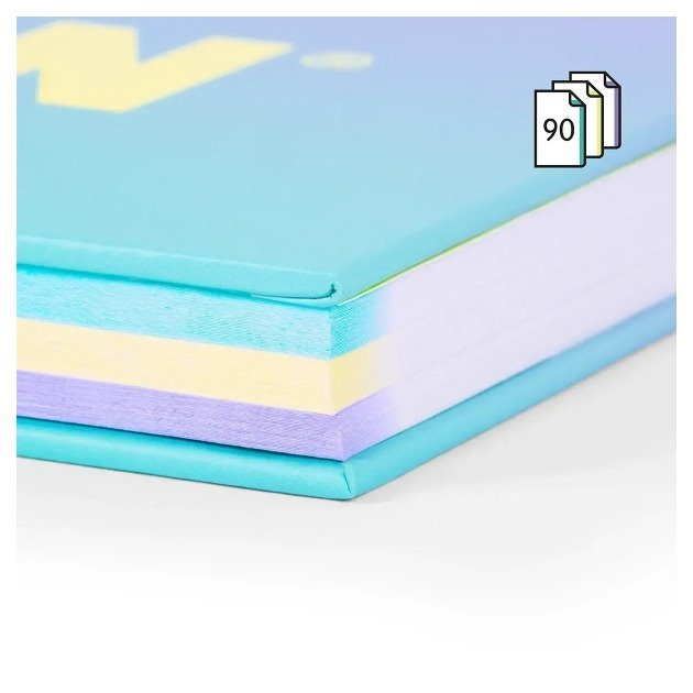 Caderno pautado Milan Sunset - Espiral / A4 / 90 folhas / Turquesa e Violeta
