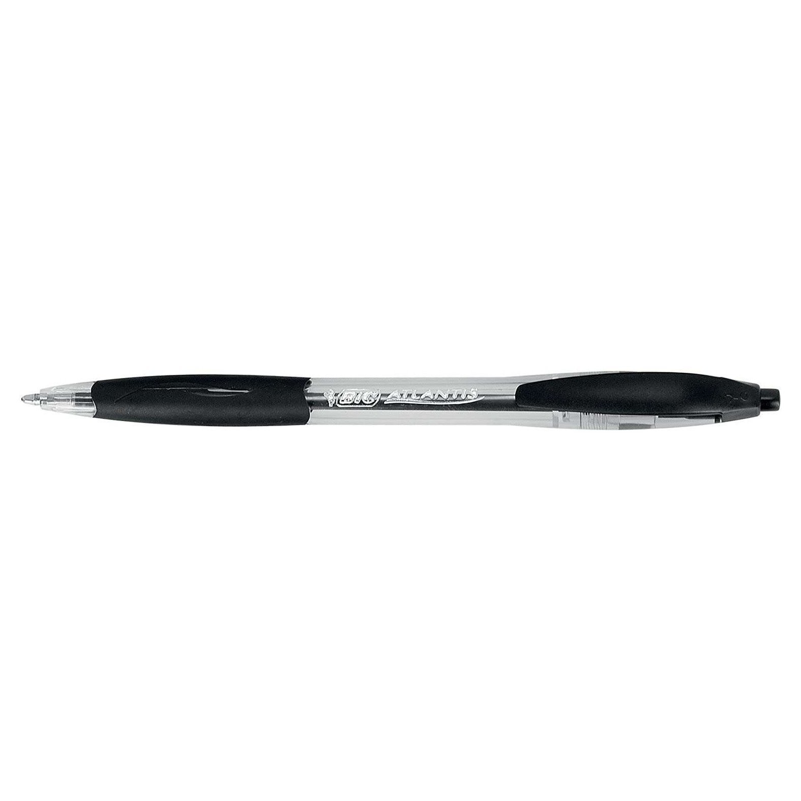 Pack 12 esferográficas Bic Atlantis Classic preto - ponta retrátil 1mm