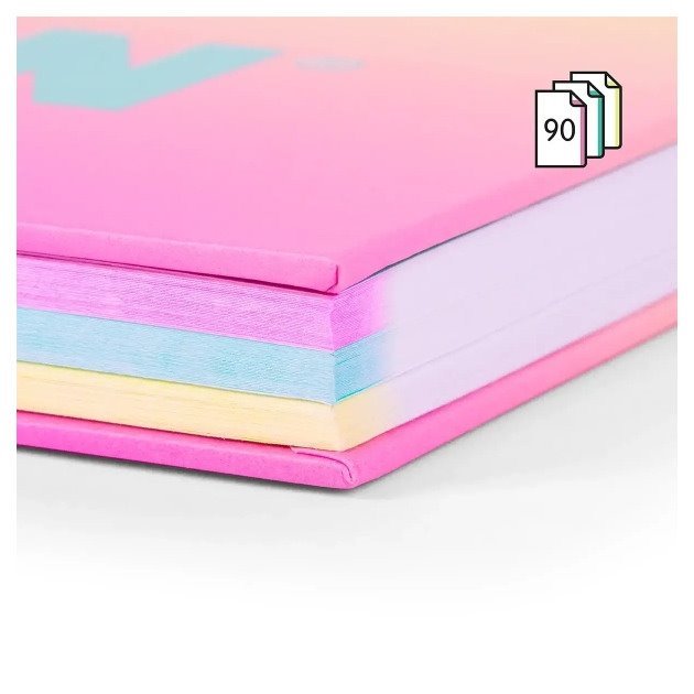 Caderno quadriculado Milan Sunset - Espiral / A4 / 90 folhas / Rosa e Amarelo