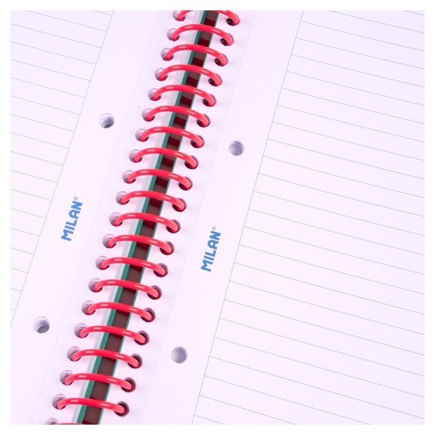Caderno pautado Milan Nata 624 - Espiral / A4 / 80 folhas / Verde