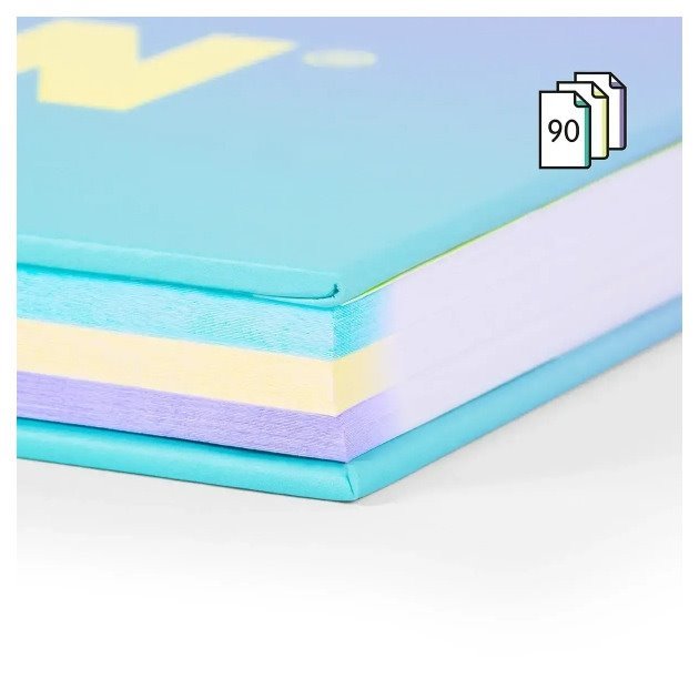 Caderno quadriculado Milan Sunset - Espiral / A4 / 90 folhas / Turquesa e Violeta