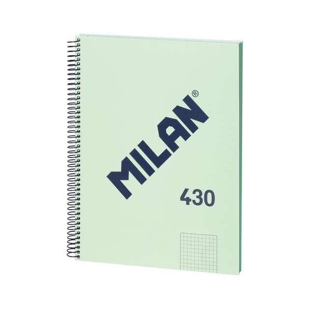 Caderno quadriculado espiral Milan Serie 1918 - A4 / 80 folhas / verde