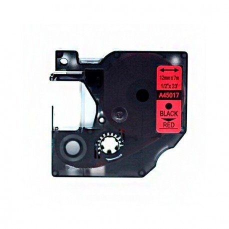 Fita compatível Dymo D1 45017 preto / vermelho - 12mm x 7m (S0720570)