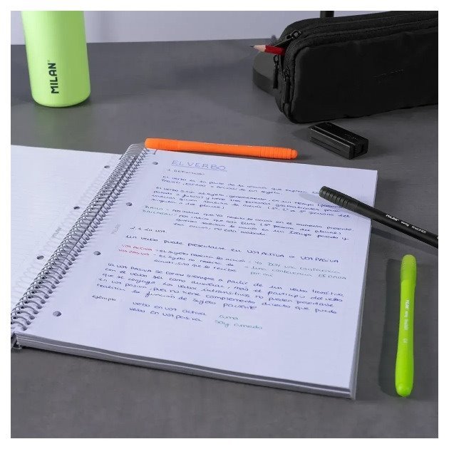 Caderno pautado Milan Shadow - Espiral / A4 / 80 folhas / Cinza