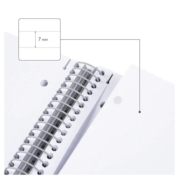 Caderno pautado Milan Shadow - Espiral / A4 / 80 folhas / Cinza