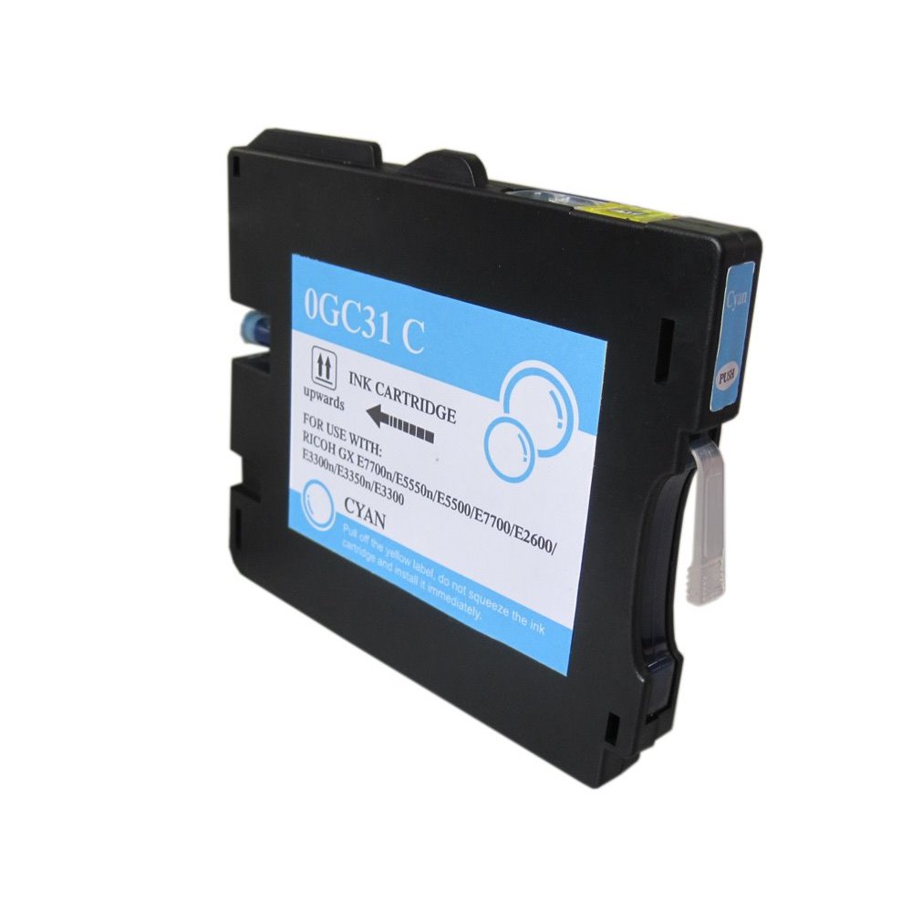 Tinteiro compatível ricoh gc31 ciano tinta de sublimação (405689 / 405702)