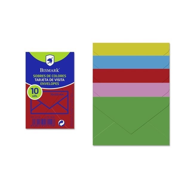 Envelopes Mini Bismark 76x120mm - cores sortidas / 10un