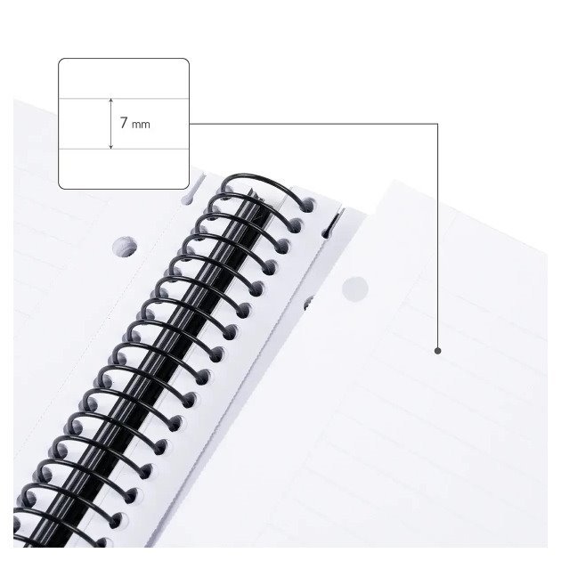 Caderno pautado Milan Shadow - Espiral / A4 / 80 folhas / Preto