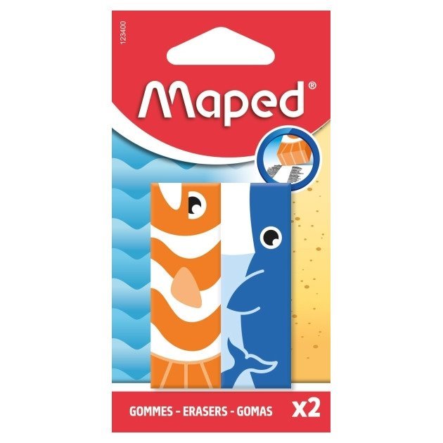 Pack 2 Borrachas Maped - Desenhos de Animais