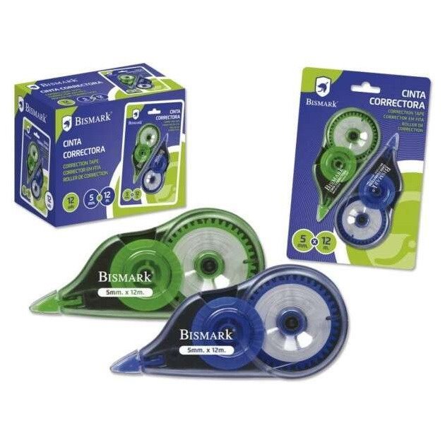 Pack 2 fitas corretoras Bismark 5mm x 12m - Corpo transparente