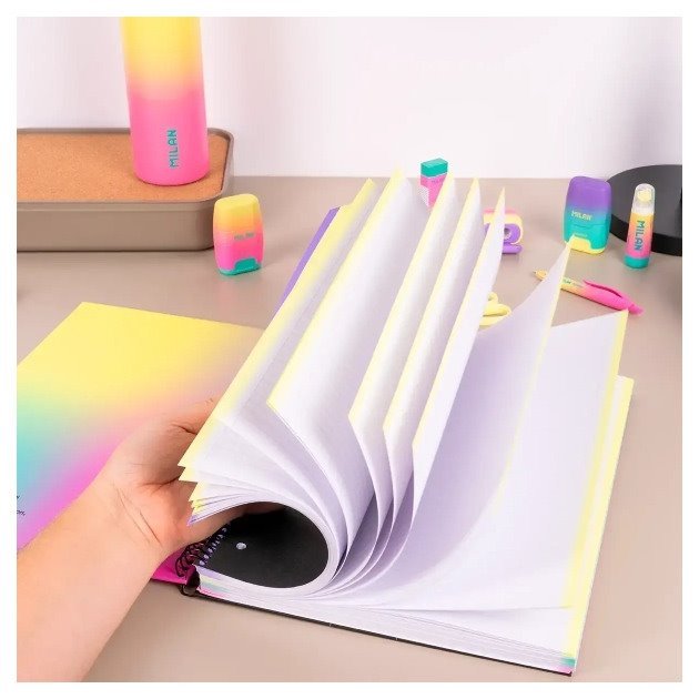 Caderno pautado Milan Sunset - Espiral / A4 / 120 folhas / multicolor