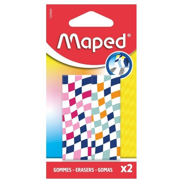 Pack 2 Borrachas Maped - Desenhos quadriculas