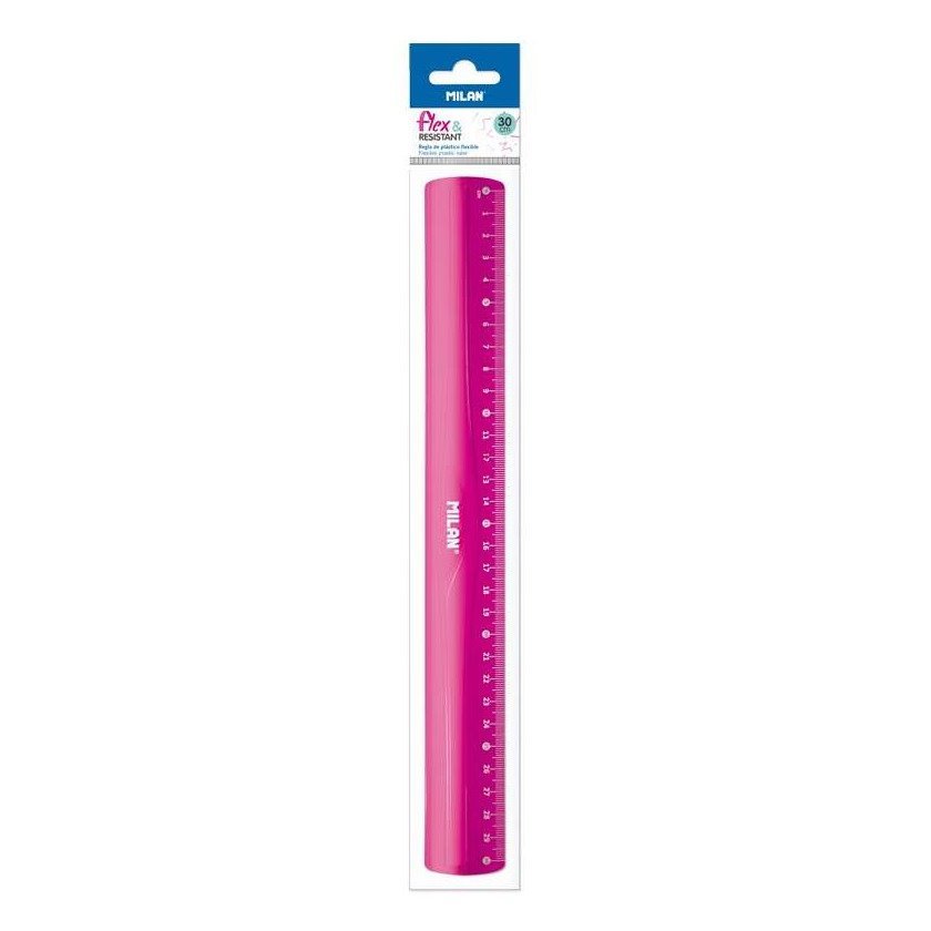 Régua Flexível e Resistente Milan - 30cm / Rosa