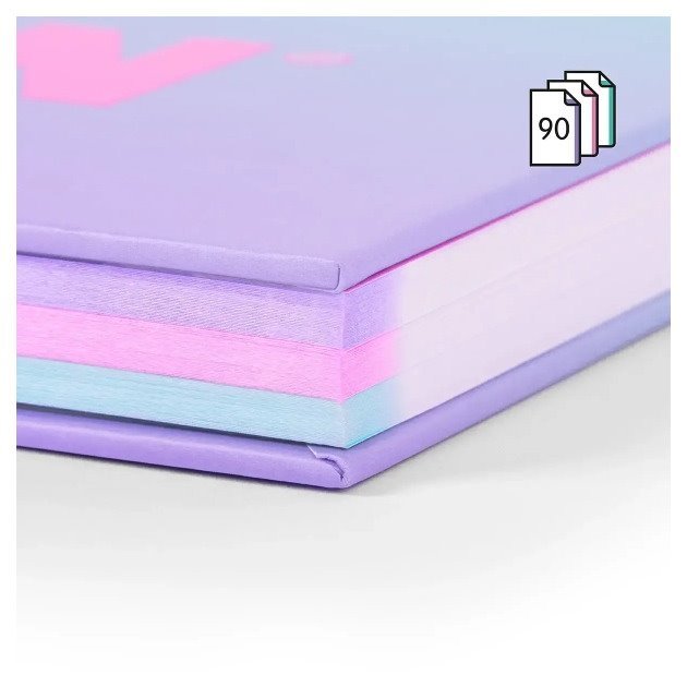 Caderno quadriculado Milan Sunset - Espiral / A4 / 90 folhas / Violeta e Turquesa