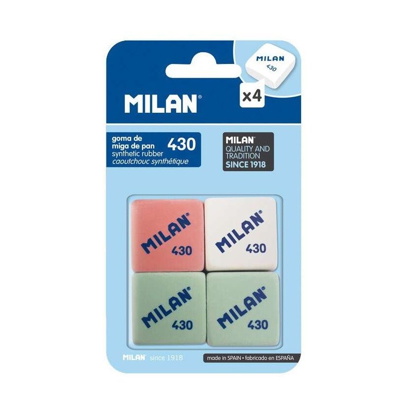 Pack 4 borrachas quadradas Milan 430 - breadcrumb / macia
