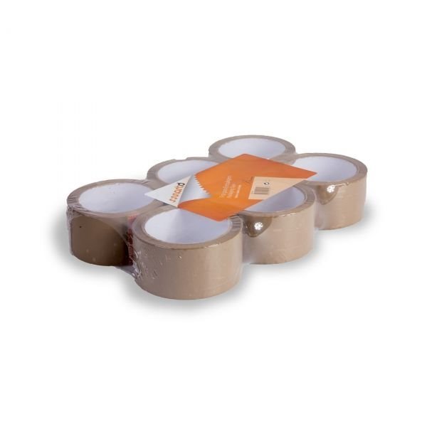 Pack 6 Fitas Adesivas 50mmx66m SmartD - Castanho