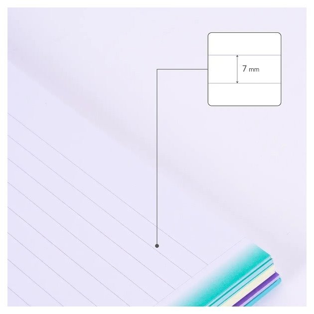 Caderno pautado Milan Sunset - Espiral / A4 / 90 folhas / Turquesa e Violeta