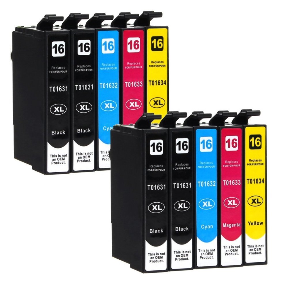Pack 10 tinteiros compatíveis Epson 16XL