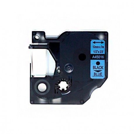 Fita compatível Dymo D1 45016 preto / azul - 12mm x 7m (S0720560)