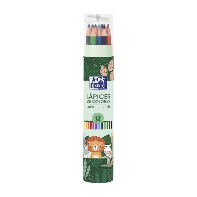 Pack 12 lápis de cor Oxford Animal Besties